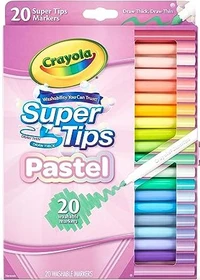Crayola Supertips Pastel Filzstifte sortiert, 20er-Set
