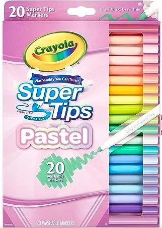 Crayola Supertips Pastel Filzstifte sortiert, 20er-Set