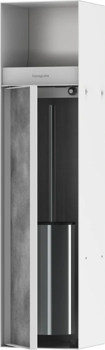 Hansgrohe XtraStoris Rock Einbau-Toilettenbürstenhalter mit Papierhalter und befliesbarer Tür mattweiß