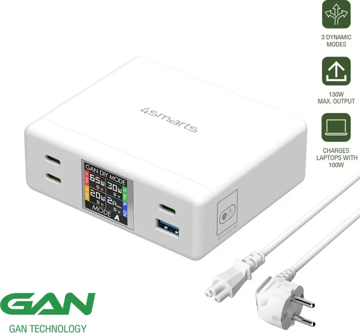 4smarts Desk Charger Lucid GaN DIY Mode 130W weiß