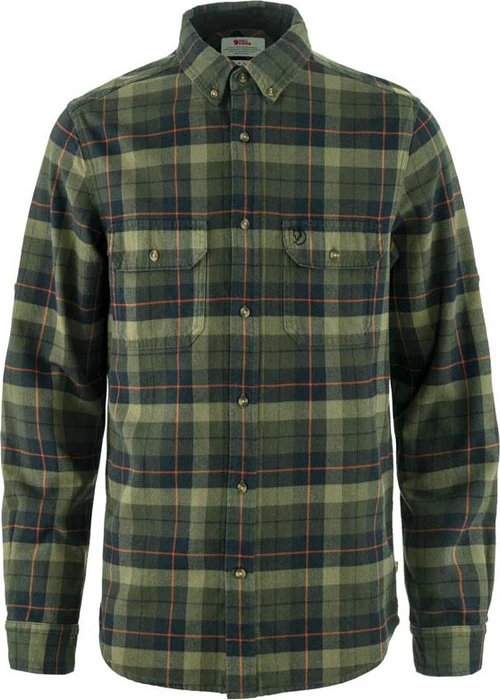 Fjällräven Singi Heavy Flannel Hemd langarm black/deep forest (Herren)