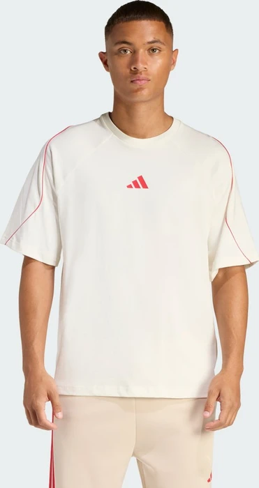 adidas Stadium T-Shirt kurzarm off white/pure ruby (Herren)