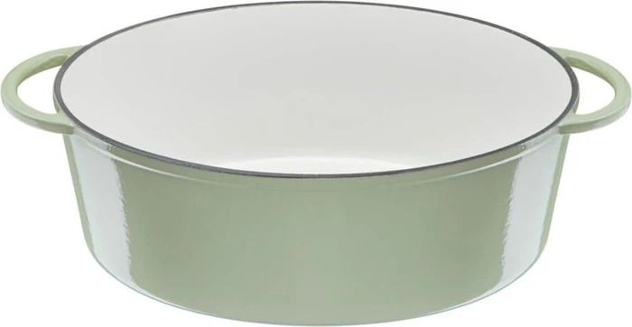 Tefal E25806 Lov Gusseisen Kochtopf Bräter oval 34x26cm hellgrün