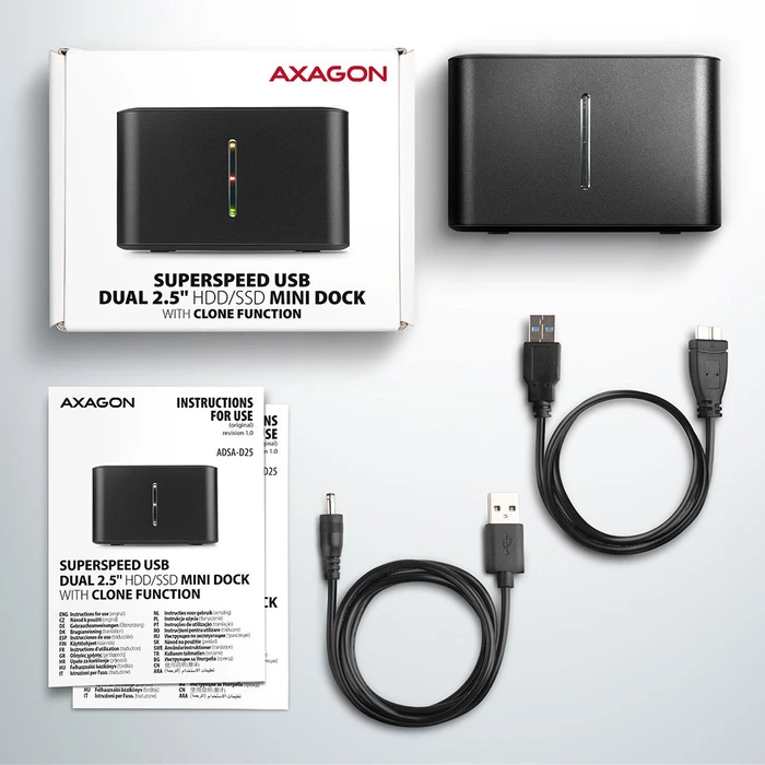 Axagon Compact Dock, 2.5", USB 3.0 Micro-B