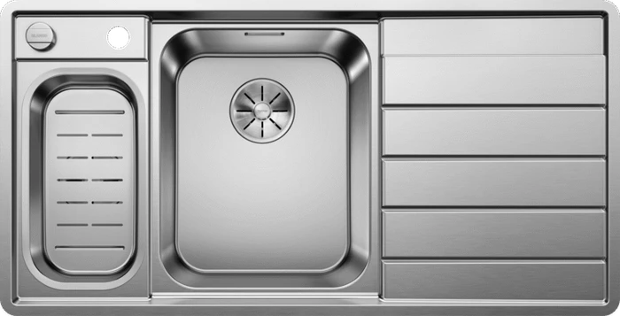 Blanco Axis III 6 S-IF InFino Becken links mit Ablauffernbedienung edelstahl inkl. Glasschneidebrett