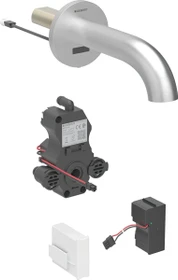 Geberit Piave Waschtischarmatur mit Netzbetrieb 22cm für UP-Funktionsbox edelstahloptik gebürstet easy-to-clean-beschichtet