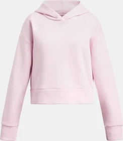 Under Armour Rival Fleece Crop Hoodie prime pink/white (Junior)