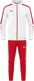 Jako Polyester Power mit Kapuze Trainingsanzug weiß/rot