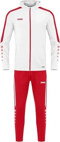 Jako Polyester Power mit Kapuze Trainingsanzug weiß/rot