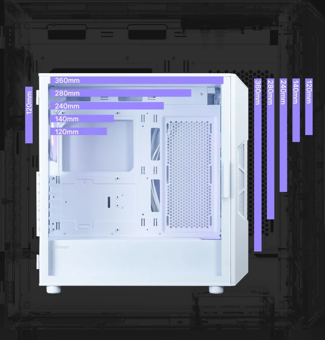 Zalman i3 Neo, weiß, V2, Glasfenster