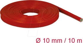 DeLOCK Feuerfester Schutzschlauch silikonbeschichtet, 10mm, 10m, rot