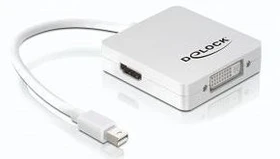 DeLOCK Mini DisplayPort 1.1 auf HDMI/DisplayPort/DVI Adapter, passiv, weiß (61768)