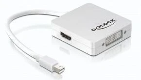DeLOCK Mini DisplayPort 1.1 auf HDMI/DisplayPort/DVI Adapter, passiv, weiß