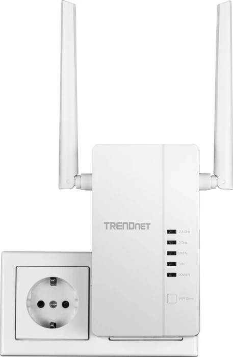 TRENDnet Powerline AV2 1200 Wireless Starter Kit, Powerline/WLAN-Access Point und Powerline-Adapter Set, 2er-Bundle