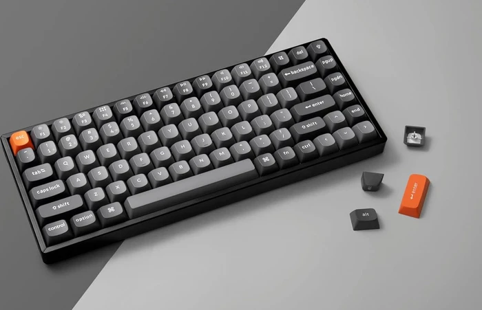 Keychron K2 Max, 75%, PBT, schwarz/grau, LEDs RGB, hot-swap, Keychron Super BANANA, USB/Bluetooth, US