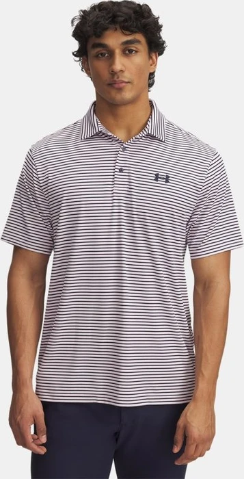 Under Armour Playoff 3.0 Stripe Poloshirt kurzarm prime pink/midnight navy (Herren)