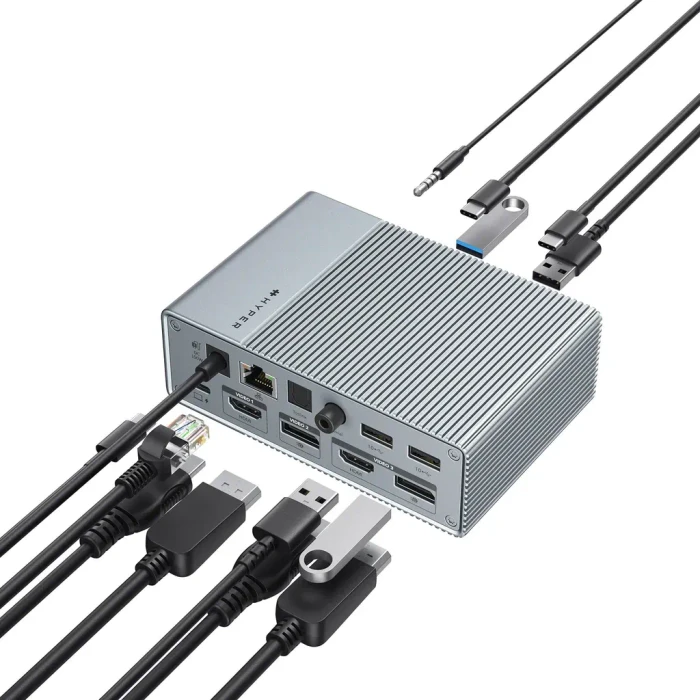Hyper HyperDrive 15-in-1 USB-C Hub, grau, USB-C 3.1 [Buchse]