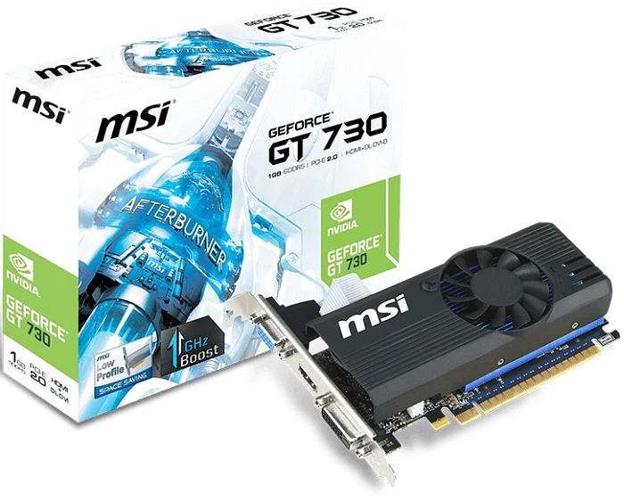 MSI GeForce GT 730, N730K-1GD5LP/OC, 1GB GDDR5, VGA, DVI, HDMI