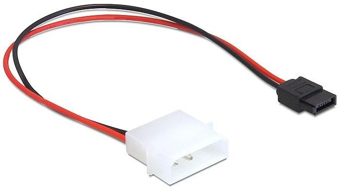 DeLOCK SATA-Stromadapter 2-Pin [IDE] auf 6-Pin [SATA] 24cm, schwarz/rot