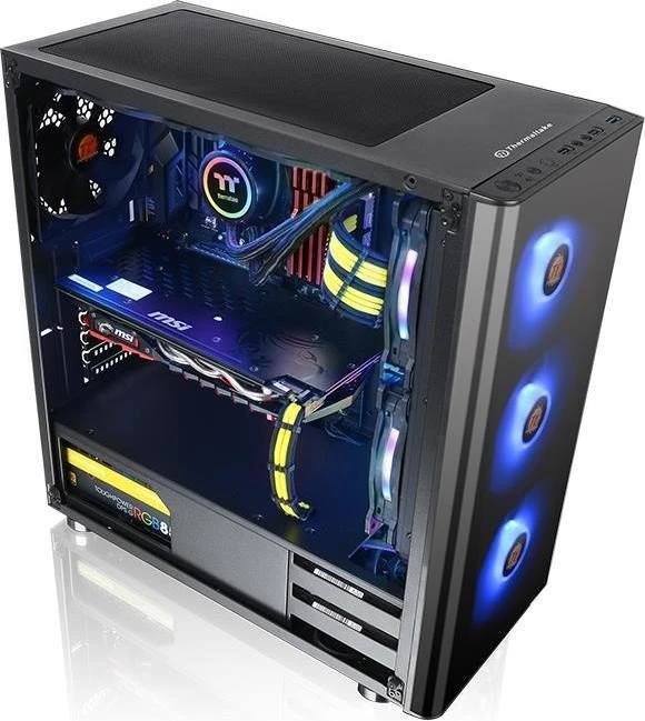 Thermaltake V200 TG RGB, schwarz, Glasfenster
