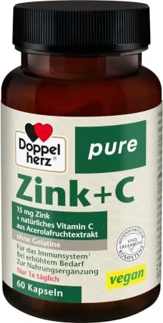 Doppelherz pure Zink + C Kapseln, 60 Stück