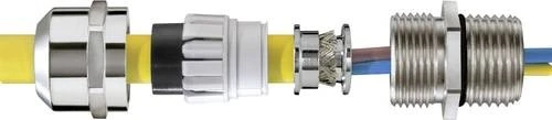 Wiska EMSKV-L 40 EMV-Z EMV-Kabelverschraubung, Messing vernickelt mit langem Anschlussgewinde, M40