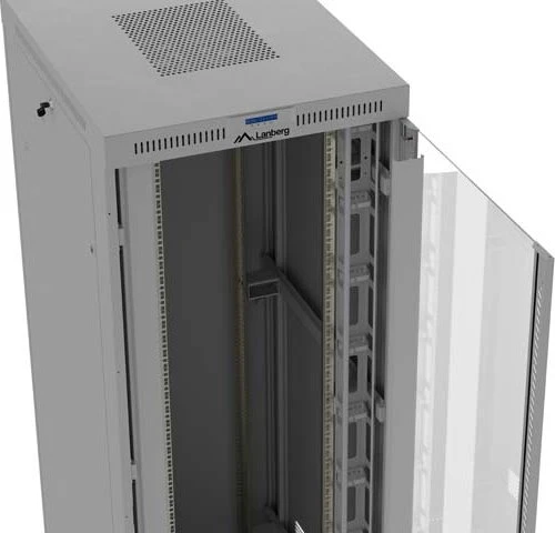 Lanberg 19" Rackschrank 47HE, freistehend, V2, Glastür, IP20, RAL 7035, 1000mm tief