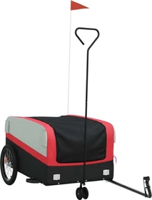 vidaXL Transport 126x63cm Fahrradanhänger schwarz/rot