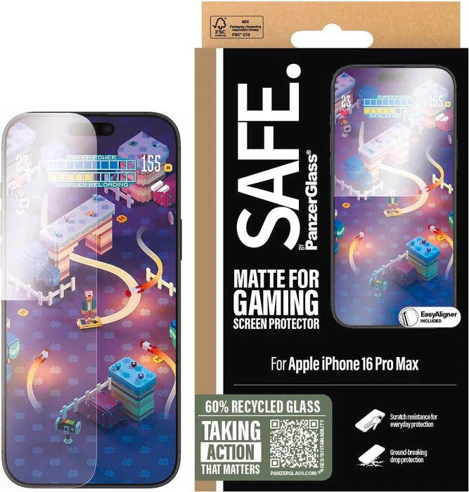 PanzerGlass Safe Gaming Screen Protector Ultra-Wide Fit für Apple iPhone 16 Pro Max