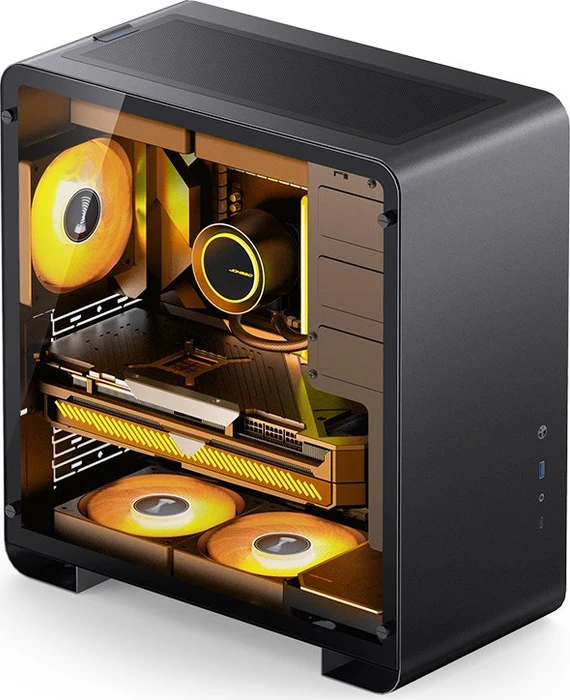 Jonsbo U4 Pro, schwarz, Glasfenster