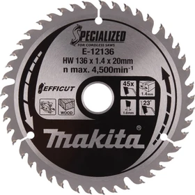 Makita Specialized Efficut Kreissägeblatt 45Z, 136x1x20mm, 1 Stück