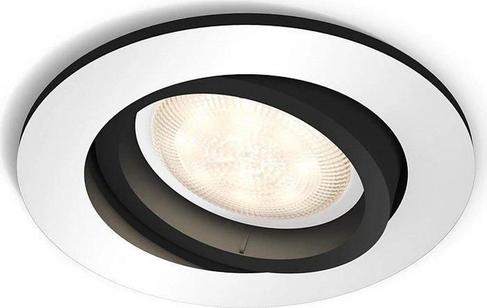Philips Hue White Ambiance Milliskin Einbauleuchte rund alu schwarz