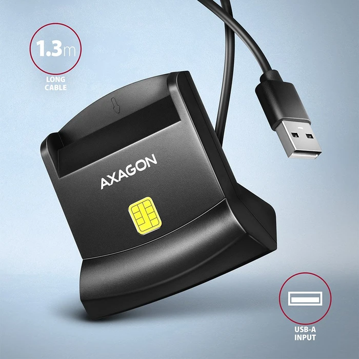 Axagon Smartcard Single-Slot-Cardreader, USB-A 2.0 [Stecker]
