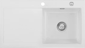 systemceram Mera 90 Einbau Becken rechts mit Ablauffernbedienung satin