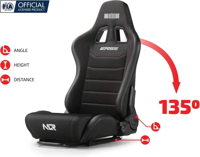 Next Level Racing ERS5 Elite Liegesitz, Fabric & Simaero Mesh Edition, schwarz