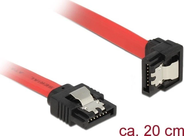 DeLOCK SATA 6Gb/s Kabel rot 0.2m, unten gewinkelt