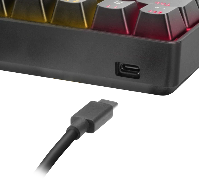 Speedlink Atmos RGB Regenbogen 60% Gaming Keyboard, schwarz, LEDs RGB, Jixian BROWN, USB, US