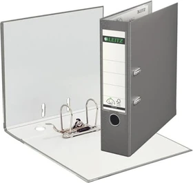 Leitz Qualitäts Ordner 2-Ring 180° Plastik, 80mm, A4, grau, 3er-Pack