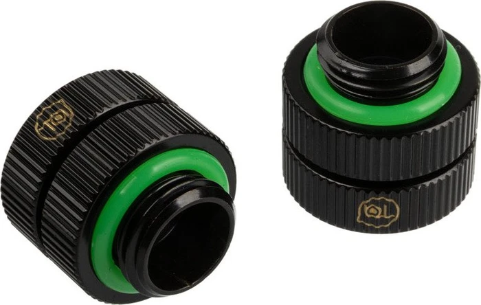 Bitspower Touchaqua Link Adapter Female G1/4", 16-22mm verstellbar, Glorious Black, 2er-Pack