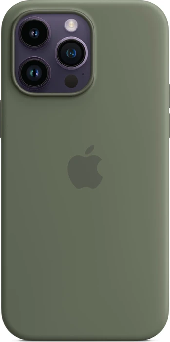 Apple Silikon Case mit MagSafe für iPhone 14 Pro Max Oliv