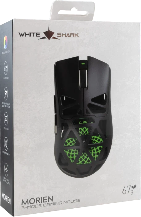 White Shark Morien Wireless Gaming Mouse, schwarz, USB/Bluetooth
