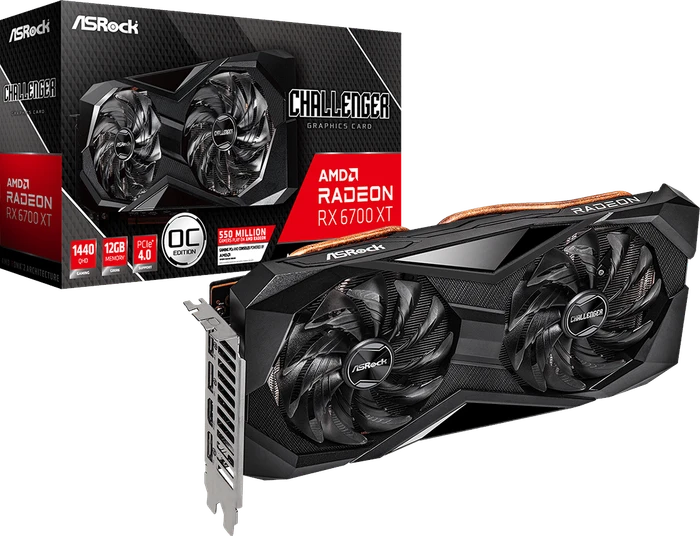 ASRock Radeon RX 6700 XT Challenger D OC, RX6700XT CLD 12GO, 12GB GDDR6, HDMI, 3x DP
