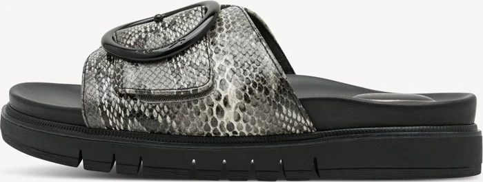 Tamaris Lederpantolette black snake (Damen)