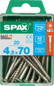 Spax Edelstahl rostfrei A2 4CUT T-STAR plus T20 Universalschraube, 4.5x70mm, 20 Stück