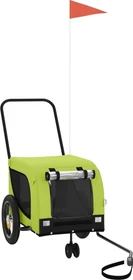 vidaXL Hunde 124x53cm Fahrradanhänger grün/schwarz