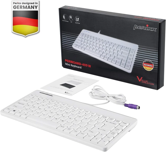 Perixx Periboard-409PW, weiß, PS/2, US