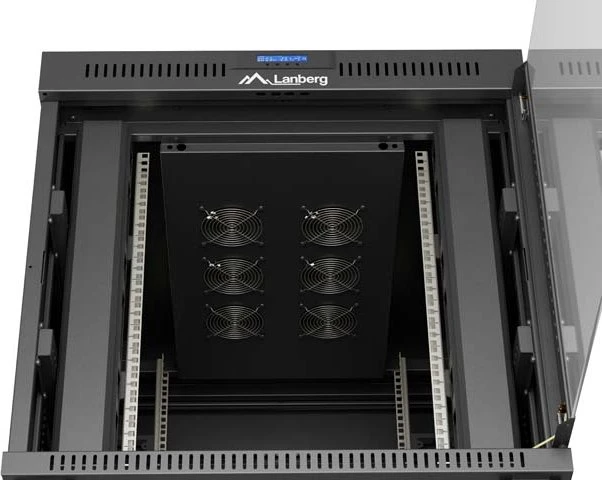 Lanberg 19" Rackschrank 15HE, LCD, freistehend, Flat Pack, V2, Glastür, IP20, RAL 9004, 1000mm tief