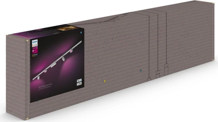 Philips Hue White and Color Ambiance Basis Perifo Schienensystem für die Decke gerade mit 4 Spots weiß