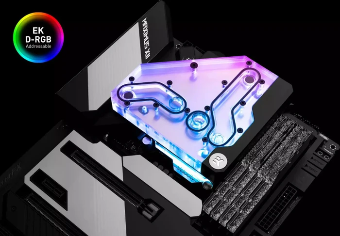 EK Water Blocks Quantum Line EK-Quantum Momentum ASUS ROG Maximus XII Formula D-RGB VRM Bridge, Nickel, Acryl
