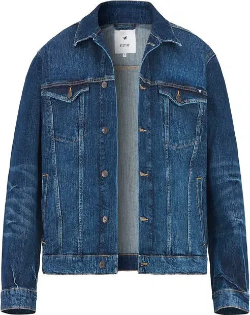 Mustang Style Dallas mit Used-Effekten Jeansjacke dunkelblau (Herren)